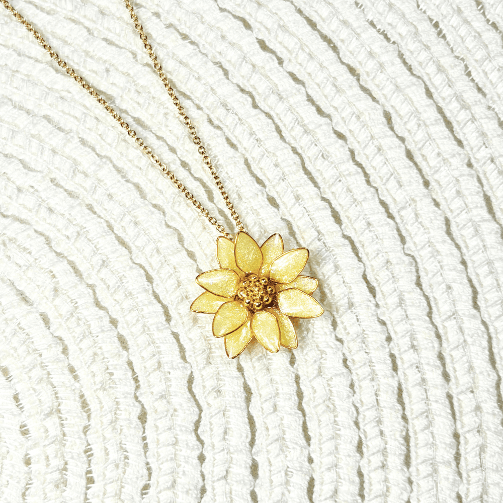 【ひまわり2wayイヤリングとネックレスセット】アレルギー対応/レジン×ワイヤー/夏アクセサリー/キラキラ輝く/受注製作 | 4枚目